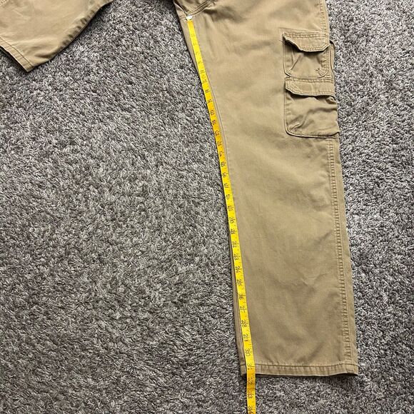 Vintage Wrangler Cargo Pants Military Baggy Fit y2k 36x32 (37x32) Beige Tan - Picture 5 of 9